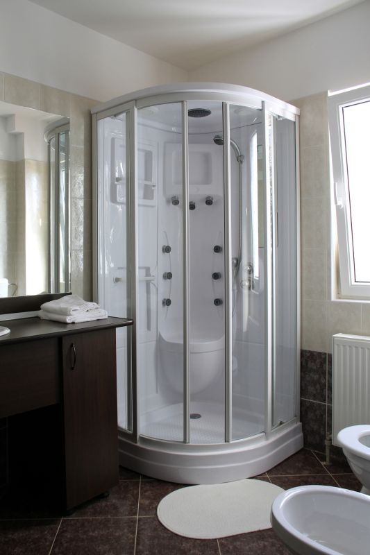 Finished Shower with Glass Doors